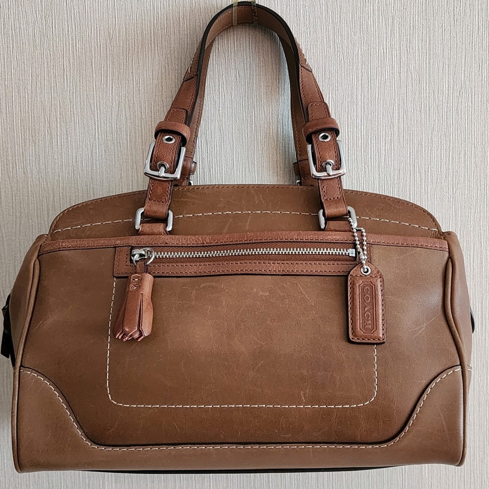 Coach Hamilton Burnished Glove Tanned Genuine Leather Satchel Handbag Like New